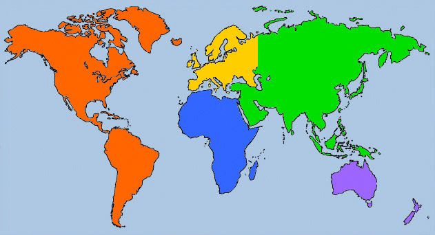 Océans Continents Carte Du Monde